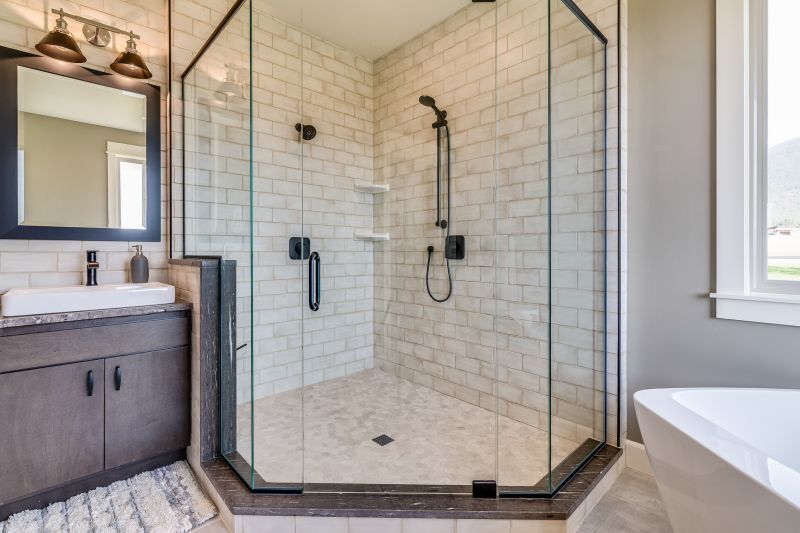 Contemporary bathroom with glass enclosure